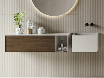 ZERO20 - Wall-mounted plate vanity unit with doors by Moab - view 2