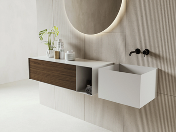 ZERO20 - Wall-mounted plate vanity unit with doors by Moab - view 3