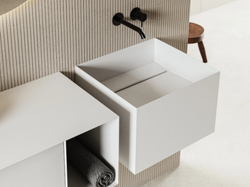 ZERO20 - Wall-mounted rectangular metal washbasin by Moab - view 2
