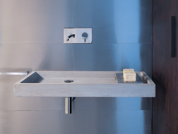ELLE - Wall-mounted rectangular cement washbasin by Moab - view 2