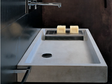 ELLE - Wall-mounted rectangular cement washbasin by Moab - view 3