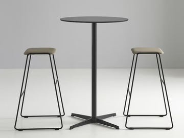HUG 12 TA - High sled base fabric stool with integrated cushion by Mobboli - view 2