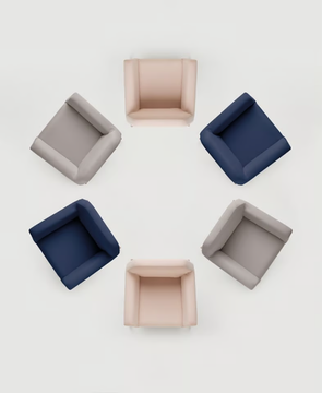 JAPAN 15.001-P - Fabric easy chair with armrests by Mobboli - view 3