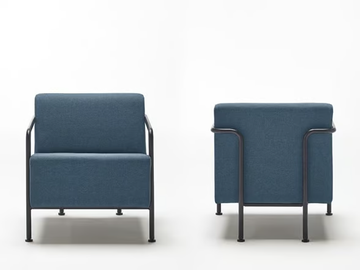 MOMMO MO1PB - Fabric armchair with armrests by Mobboli - view 2