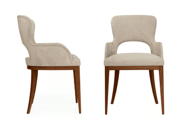 CLAUDIA - Upholstered leather chair with armrests by Mobi - view 3