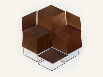 ESAGONO - Hexagonal walnut coffee table by Mobi - view 2