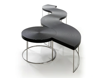 SINI - Modular wood veneer coffee table by Mobi - view 2