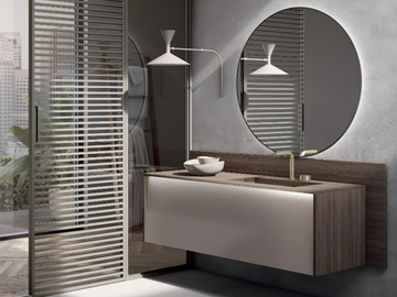 INCLINE 4 - Wall-mounted HPL vanity unit with drawers by Mobilcrab - view 2