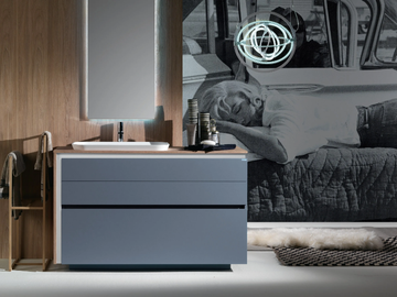 LINK 4 - Floor-standing HPL vanity unit with drawers by Mobilcrab - view 2