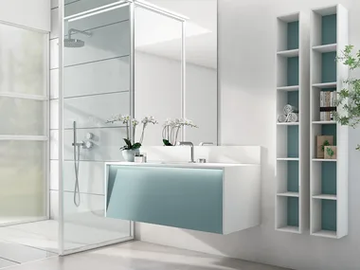 INCLINE 1 - Wall-mounted HPL vanity unit with drawers by Mobilcrab - view 2