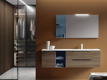 EASY 2 - Wall-mounted HPL vanity unit with drawers by Mobilcrab - view 2