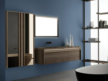 LINE 7 - Wall-mounted HPL vanity unit with drawers by Mobilcrab - view 2