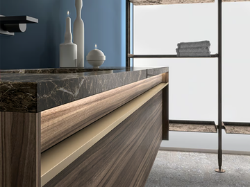 LINE 7 - Wall-mounted HPL vanity unit with drawers by Mobilcrab - view 3