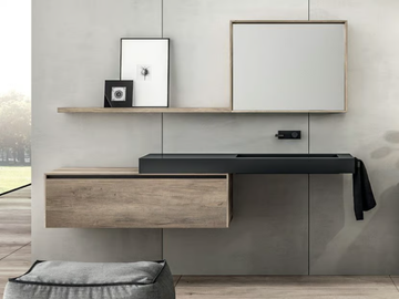 PIANI 1A - Wall-mounted HPL vanity unit by Mobilcrab - view 2