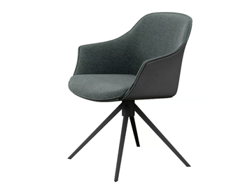 KEDUA - Upholstered trestle-based fabric chair with armrests by Mobliberica - view 2