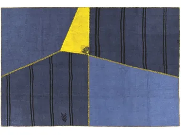 DEEP BLUE - Rectangular handmade hemp rug by Mohebban - view 2
