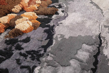 TACTILE BLACK - Rug in wool, bamboo silk, viscose and jute by Mohebban - view 3