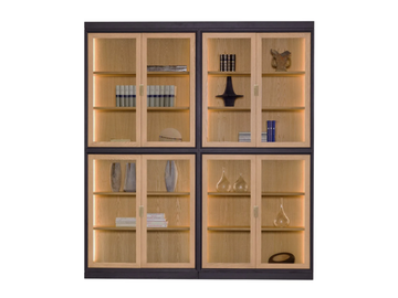 NOVECENTO - Wood and glass bookcase with built-in lights by Morelato - view 2
