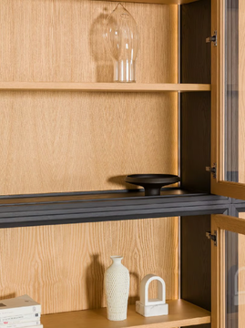 NOVECENTO - Wood and glass bookcase with built-in lights by Morelato - view 3