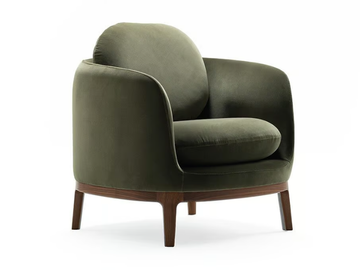 BILBAO - Fabric armchair with armrests by Morgan - view 2