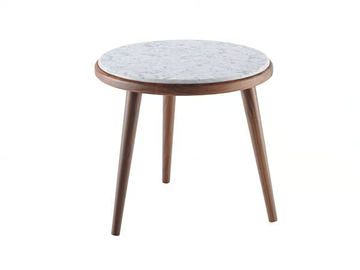 CHEVY - Triangular wooden coffee table with Carrara marble top by Morgan - view 3