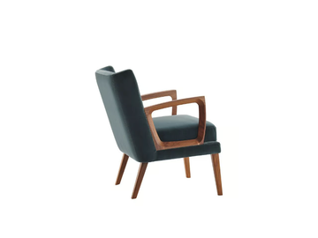GOODWOOD - Fabric armchair with wooden armrests by Morgan - view 3
