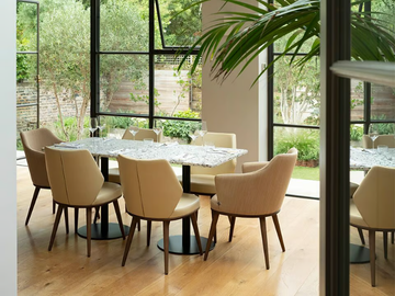 PORTO - Fabric chair with armrests by Morgan - view 3