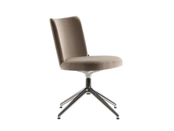 PORTO - Swivel trestle-based fabric chair by Morgan - view 2