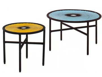 BANJOOLI - Steel and polyethylene threads handwoven coffee table by Moroso - view 3