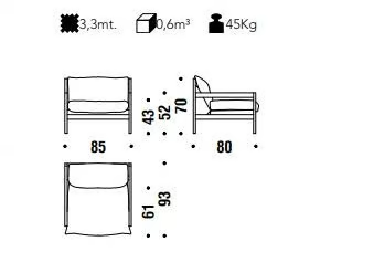 IRON MAIDEN - Armchair with removable cover with armrests by Moroso - view 3