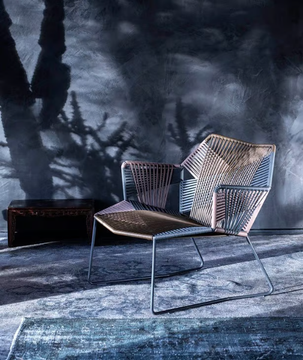 TROPICALIA - Polymer cord woven armchair with armrests by Moroso - view 3
