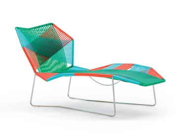 TROPICALIA - Polymer cord woven chaise longue by Moroso - view 2