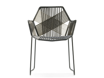 TROPICALIA - Polymer cord woven chair with armrests by Moroso - view 2