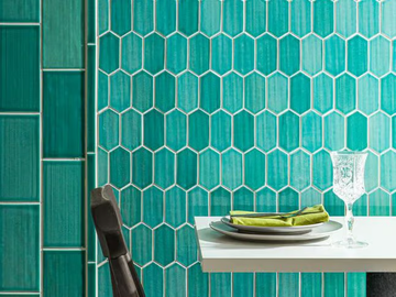 JAPAN HEXAGON LONG GREEN - Ceramic mosaic by Mosaix - view 2