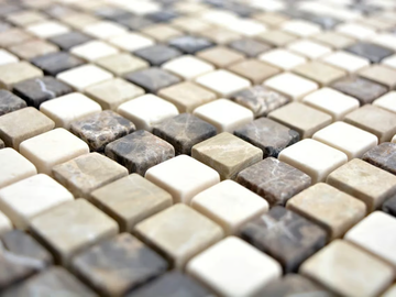 MARMO - 5693464 - Dark Emperador, travertine and Biancone marble mosaic by Mosaix - view 2