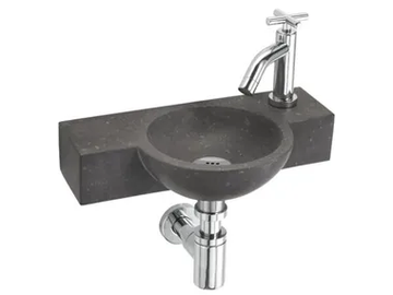 FYNN - Limestone wall-mounted washbasin by Mosaix - view 2