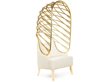BECOMES ME LIMITED EDITION - Upholstered leather armchair high-back by Munna - view 2