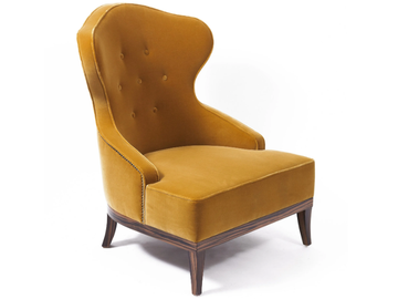 CANDY - Wing upholstered velvet armchair by Munna - view 2