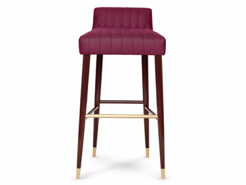 CHARLOTTE - High fabric stool with footrest by Munna - view 3