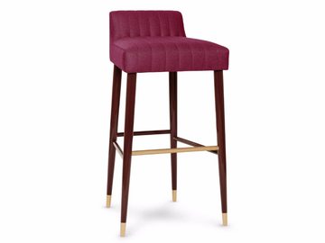 CHARLOTTE - High fabric stool with footrest by Munna - view 2