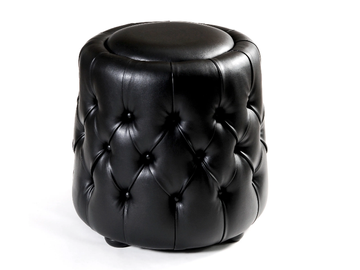 MISS FEET - Tufted round leather pouf by Munna - view 2