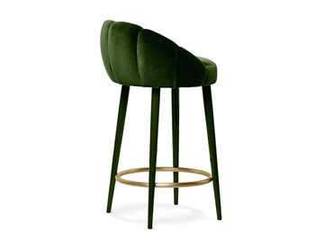OLYMPIA - High upholstered velvet stool with footrest by Munna - view 3