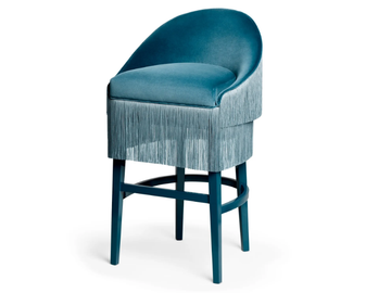 FRINGES - Upholstered velvet stool with footrest by Munna - view 2