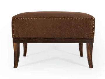 HERITAGE - Upholstered leather footstool by Munna - view 2