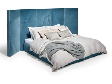 LET’S PLAY - Velvet double bed with high headboard by Munna - view 3
