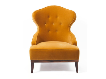 CANDY - Wing upholstered velvet armchair by Munna - view 3