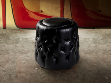 MISS FEET - Tufted round leather pouf by Munna - view 3