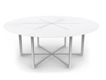 NERO - Round Carrara marble garden table by Myface - view 3