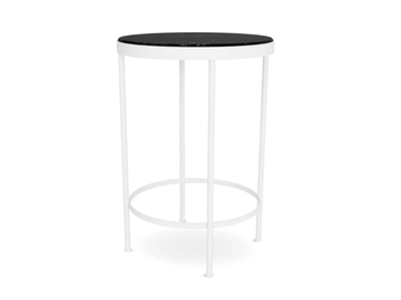 TRACE - Round stainless steel high table with marble top by Myface - view 3
