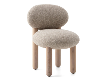 FLOCK CS2 - Upholstered fabric chair with wooden legs by NOOM - view 2